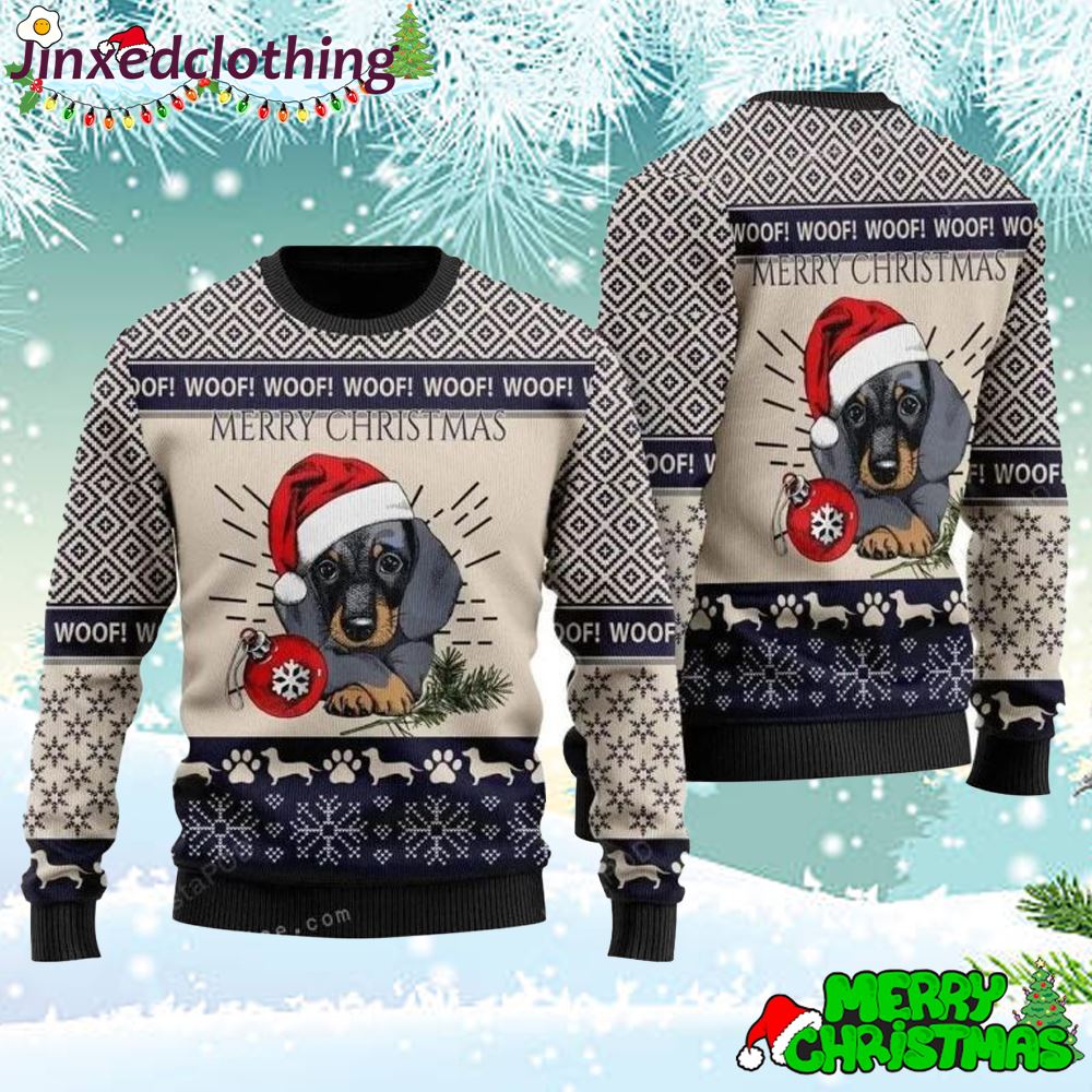 Merry Christmas Dachshund For Unisex Ugly Sweater 